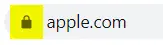A padlock indicating an SSL certificate in a browser's address bar