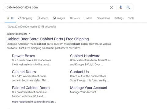 Google search results for ‘cabinet door store com’