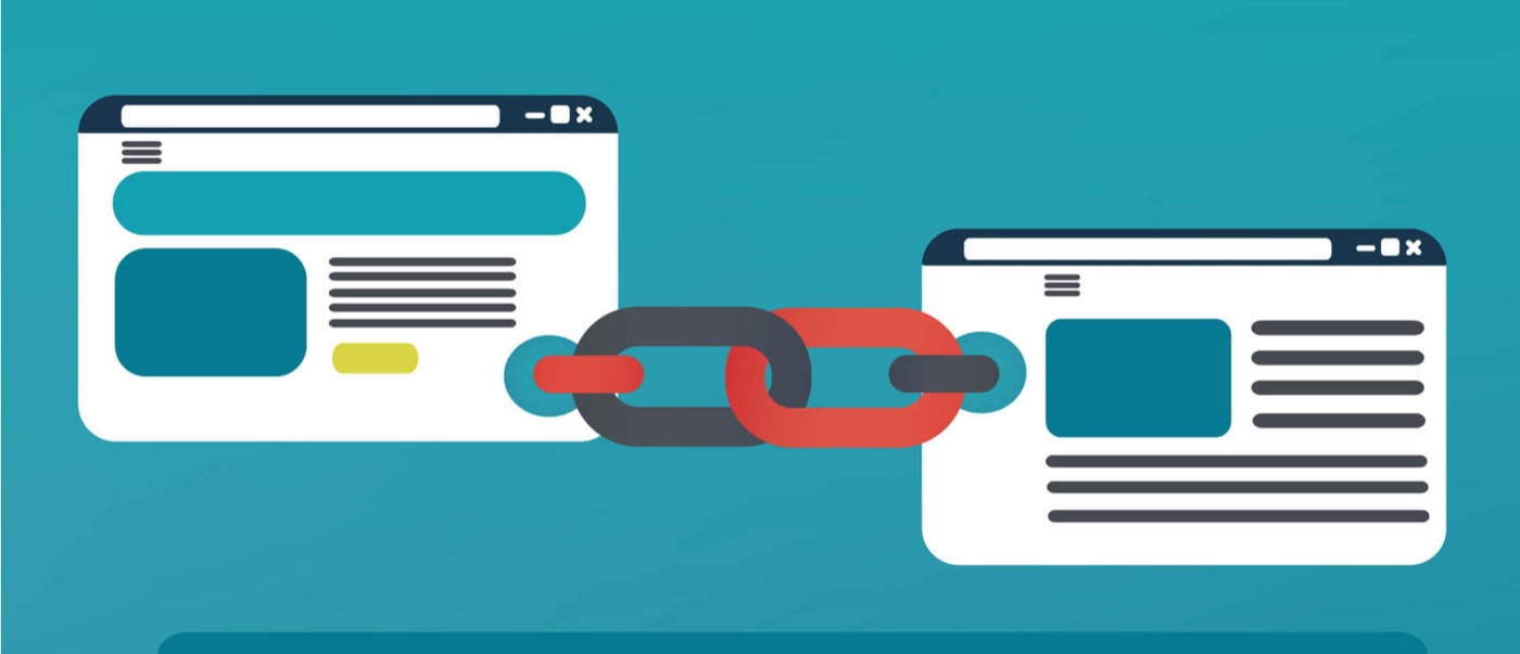 Two browser windows connected by a chain