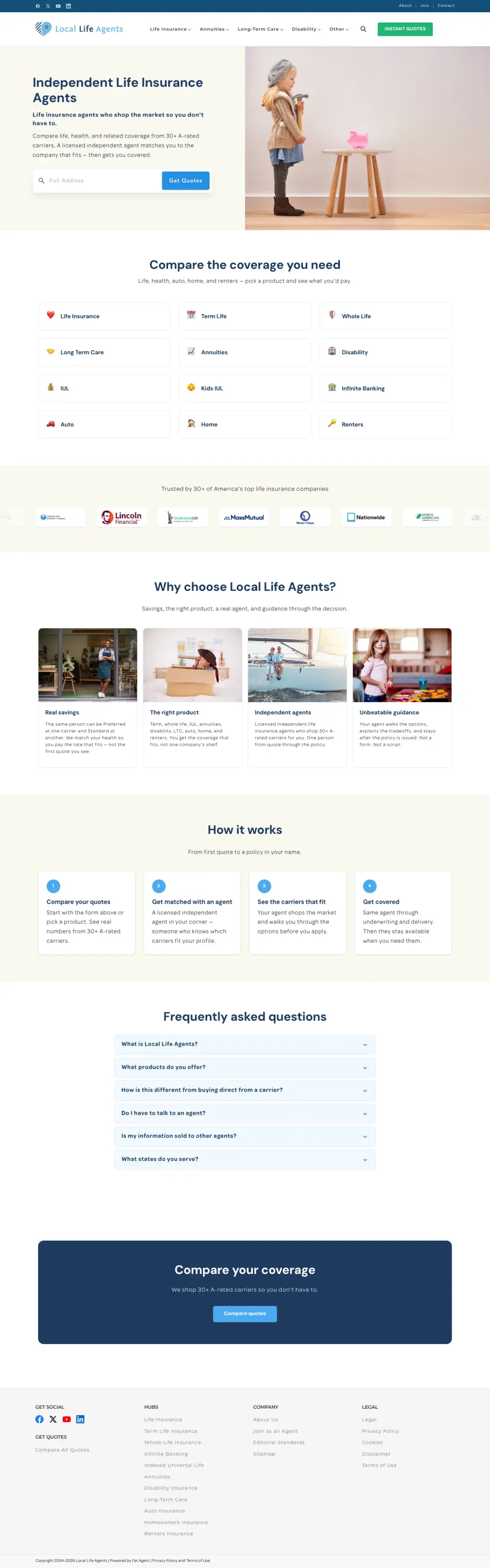 Local Life Agents website screenshot