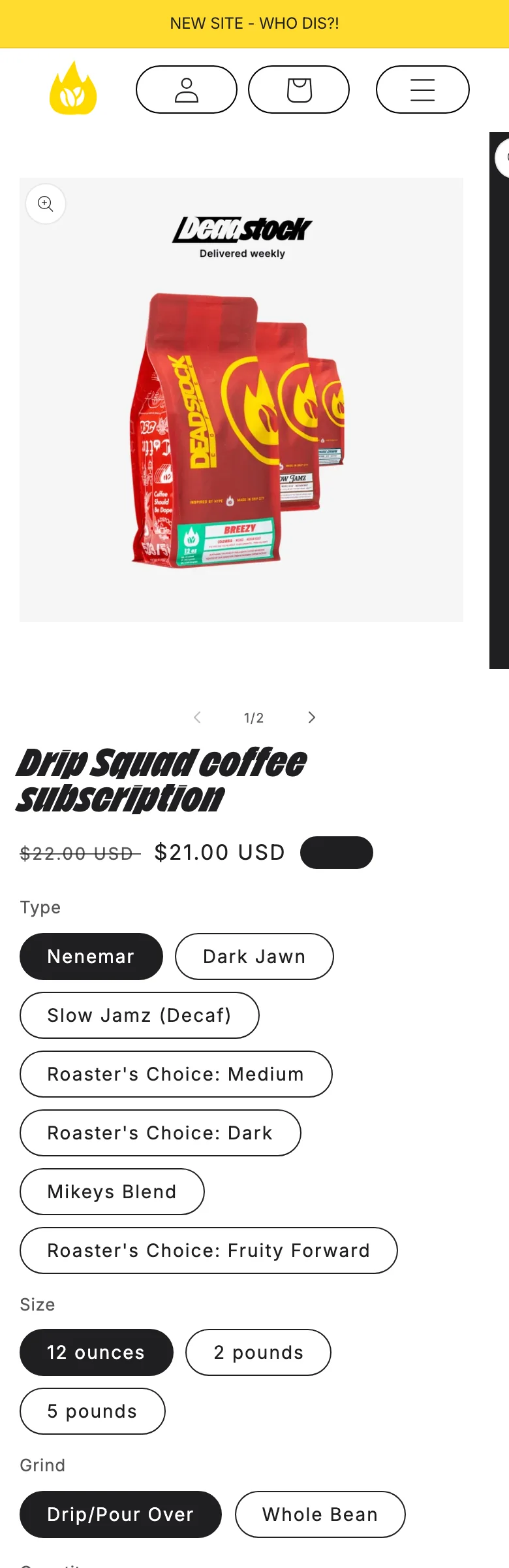 Deadstock Coffee — მობილური ვერსია
