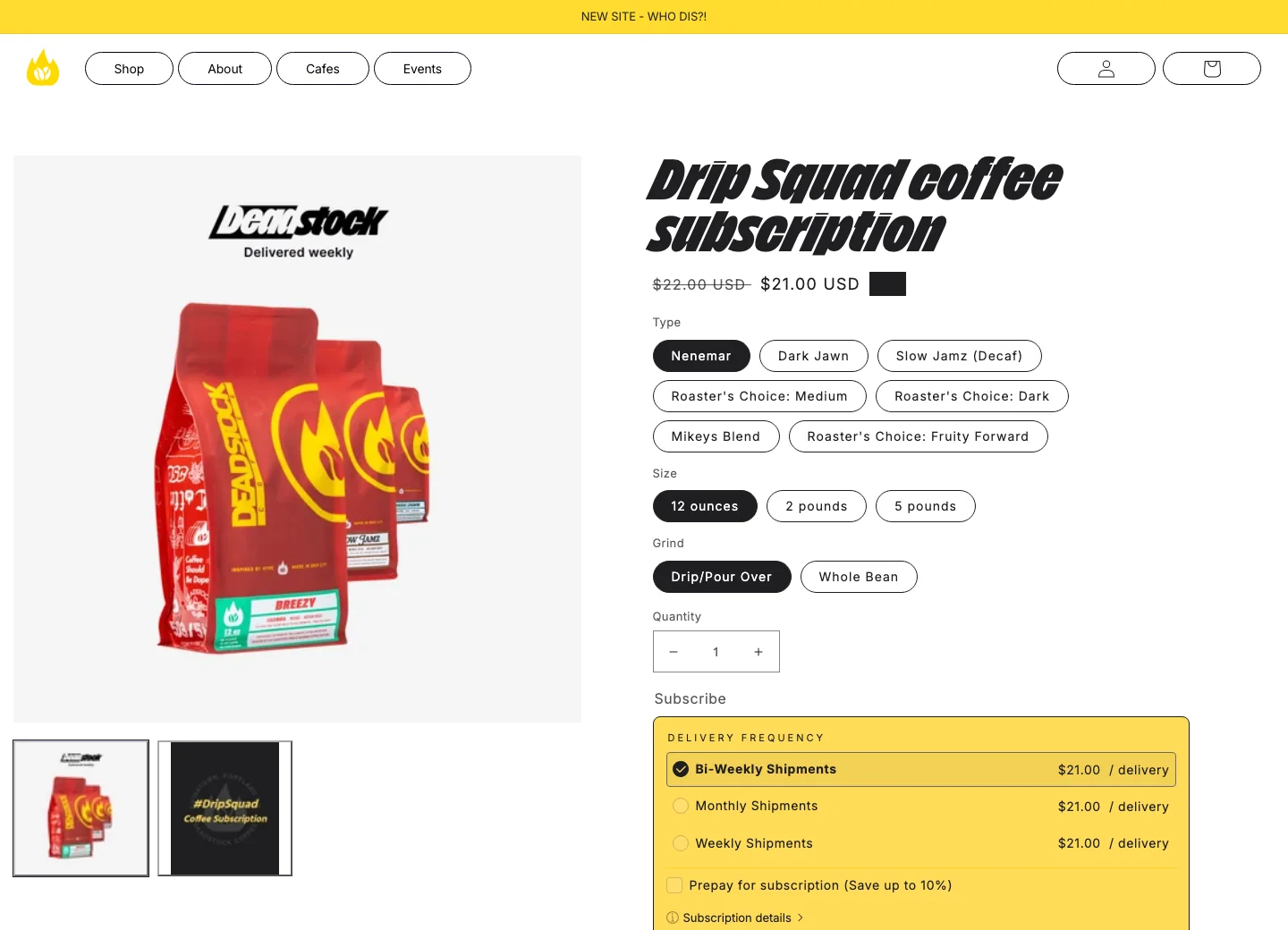 Deadstock Coffee — პროდუქტის გვერდი