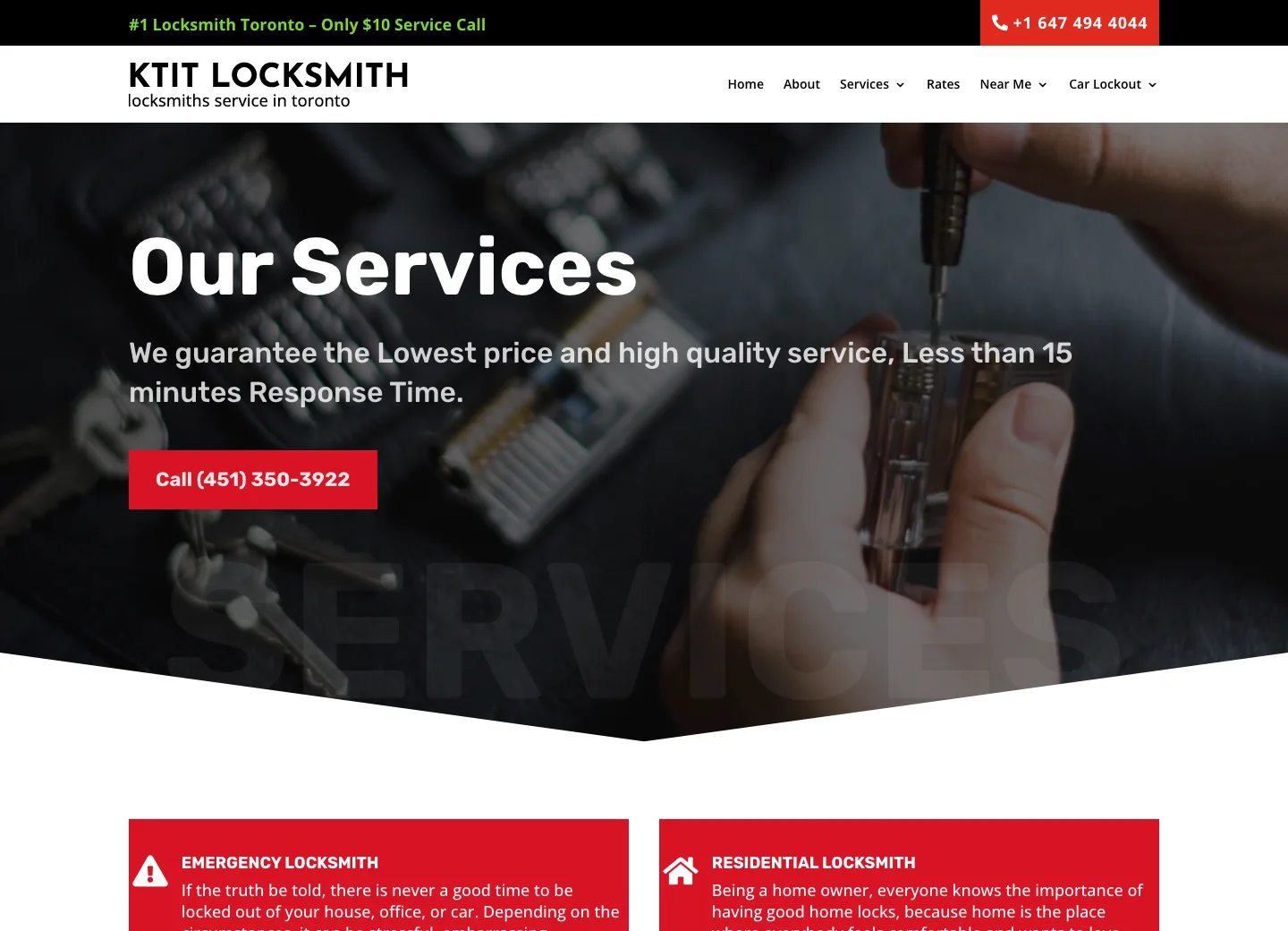 Ktit Locksmith — მომსახურების გვერდი