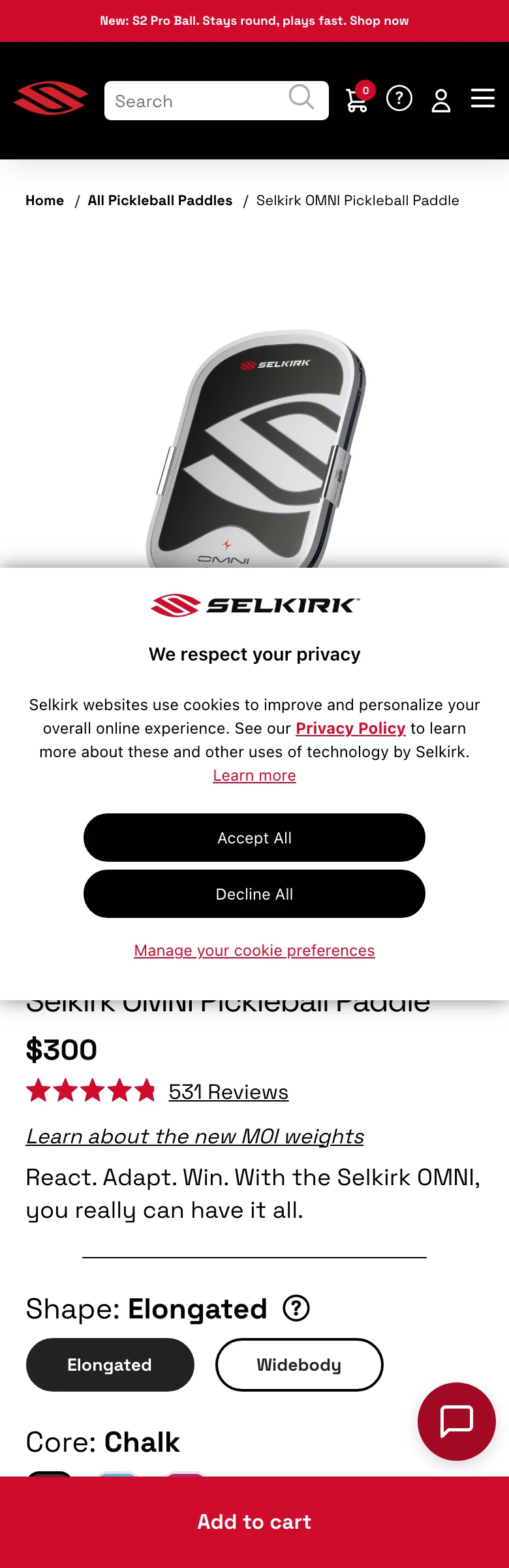 Selkirk Sport — მობილური ვერსია
